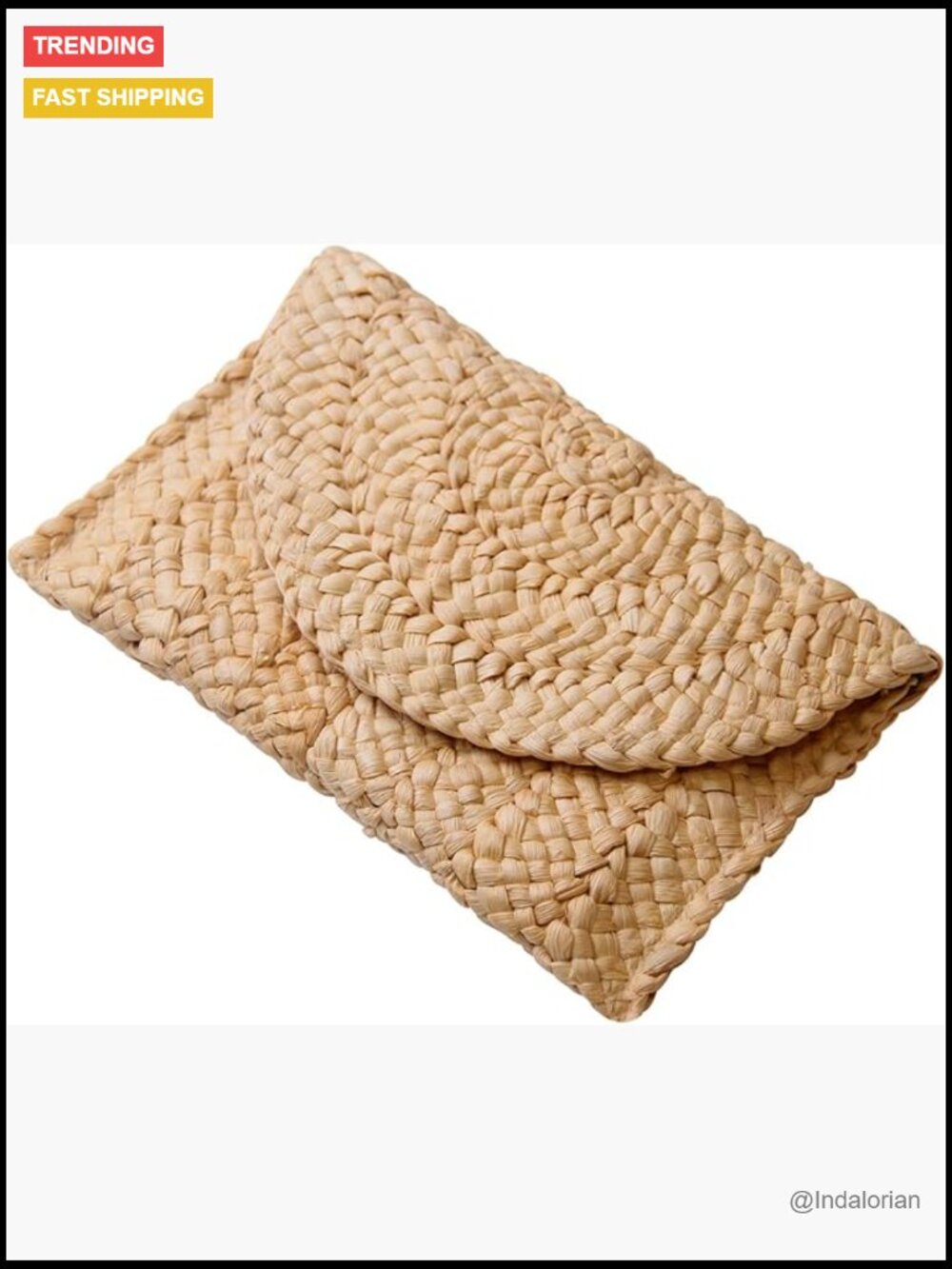 Straw Woven Clutch Handbag Summer Beach Envelope Purse